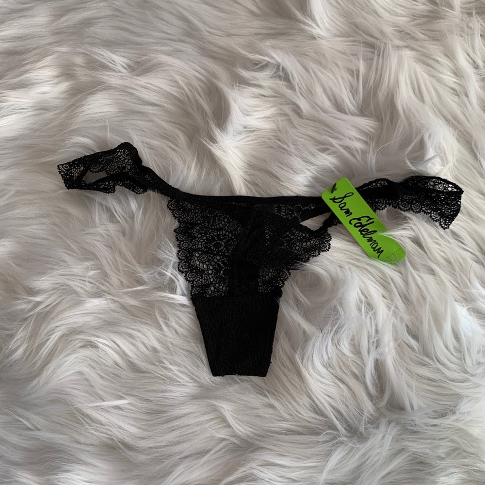 Sam Edelman black lace thong